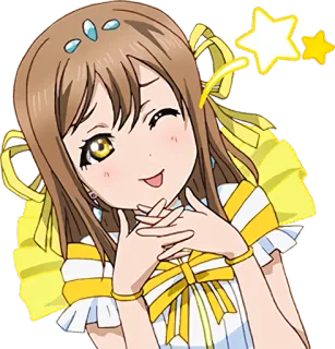 😉 Anime, Manga, Cartoon, Personage, Meisje, Kawaii, Schattig, Love Live telegram sticker