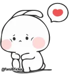 💔 coelho, fofo, triste, coração, amor, animal, adesivo telegram sticker