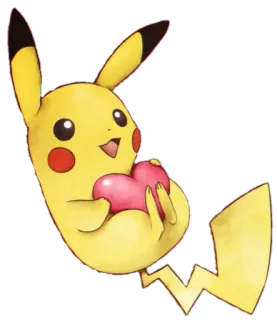 ❤️ Pikachu Pokemon โปเกมอน, ปิกาจู, น่ารัก, สีเหลือง, อนิเมะ, หัวใจ telegram sticker