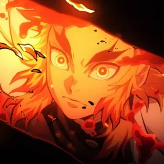 🔥 Kyojuro Rengoku Demon Slayer Anime, Demon Slayer, Rengoku, Flamme, Feuer, Charakter whatsapp sticker