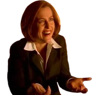 😜 Dana Scully The X-Files dana scully, x-files, agente scully, gillian anderson, sorridente, che ride, donna telegram sticker