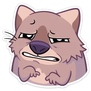 😬 Desenho animado, Animal, Expressão, Sticker, Triste, Emocional telegram sticker