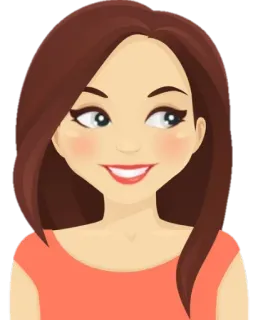 😁 Cartoon, Frau, Gesicht, Lächeln, Brünette whatsapp sticker