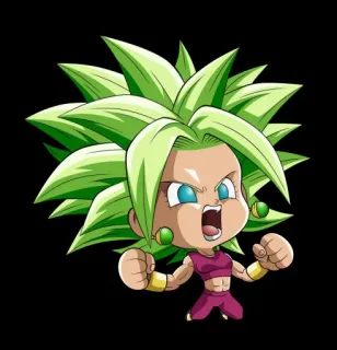 😡 Kefla Dragon Ball kefla, dragon ball, anime, kartun, petarung, saiyan, chibi whatsapp sticker