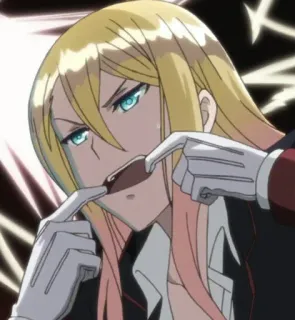 😛 anime, character, expression, blonde hair, smug whatsapp sticker