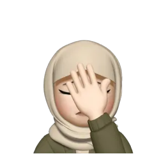 💿 emoji, facepalm, rozczarowanie, kobieta, hidżab, żal telegram sticker
