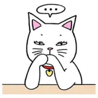 🐈 cat, thinking, animal, sticker, cute telegram sticker
