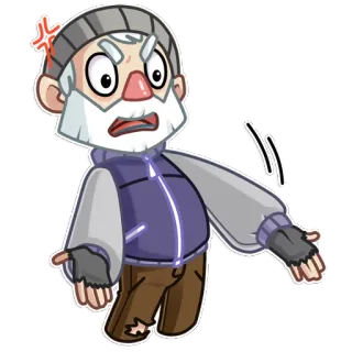 😠 bravo, frustrado, desapontado, chateado, desenho animado, homem, expressão, emoção telegram sticker