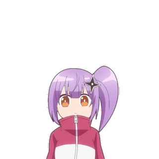 😳 Anime, Dziewczyna, fioletowe włosy, gwiazda, kucyk, kreskówka, postać, manga telegram sticker