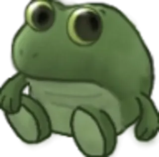 👁 rana, lindo, animal, verde, dibujos animados whatsapp sticker