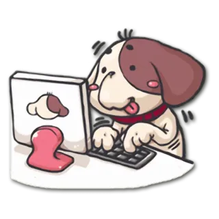 💻 pies, komputer, kreskówka, zwierzę telegram sticker