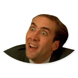 😀 Nicolas Cage Nicolas Cage, aktor, meme, mata gila, selebriti whatsapp sticker
