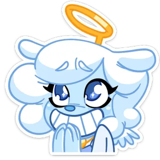 😈 Phim hoạt hình, Chó, Thiên thần, Vầng hào quang, Dễ thương, Nhãn dán telegram sticker