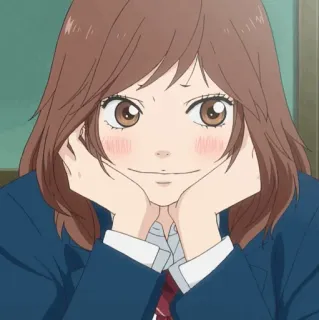 🥡 anime girl, cute, school uniform, portrait telegram sticker