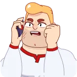 👿 arrabbiato, al telefono, stressato, telefonata, frustrato telegram sticker