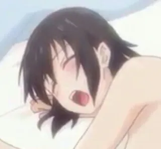 🍑 アニメ, 睡眠, 顔, ベッド telegram sticker