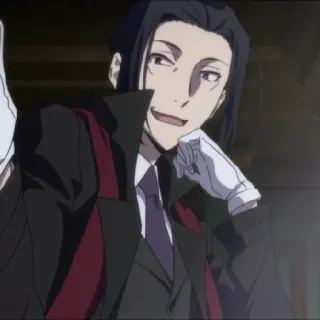 🔪 Ryuuro Hirotsu Bungo Stray Dogs Anime, Karakter, Gangster, Setelan, Sarung tangan telegram sticker