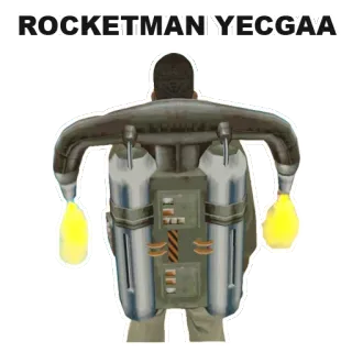 🚀 ROCKETMAN YECGAA rocketman, jetpack, terbang, transportasi, teknologi whatsapp sticker