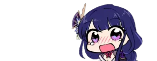 🌟 Raiden Shogun Genshin Impact Anime, Fofo, Chocada, Garota, Video game telegram sticker