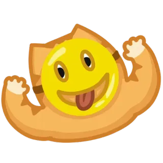 😜 chat, emoji, muscles, fort, drôle, sticker, dessin animé, animal telegram sticker