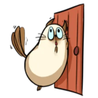 🚪 gato, dibujo animado, animal, puerta, divertido, caprichoso telegram sticker