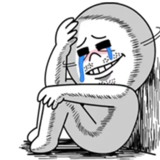 😭 pleurer, larmes, triste, détressé, dessin animé, personnage telegram sticker