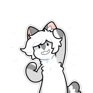 💪 gato, animal, fofo, adesivo, acenando telegram sticker