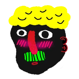 😳 cartone animato, faccia, personaggio, illustrazione, arte digitale telegram sticker