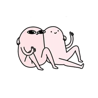 🙂 アニメ, キャラクター, 友情, ハグ, アニメーション, ユーモア telegram sticker