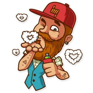 😘 Vape, Fumer, Dessin animé, Cigarette électronique, Vapeur, Nuage whatsapp sticker