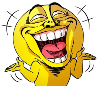 😜 Meme, Trollface, Cười, Buồn cười, Vàng telegram sticker