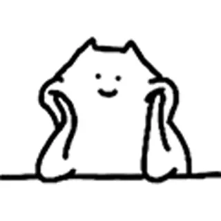 😺 Katze, Meme, Gekritzel, süß, Skizze telegram sticker