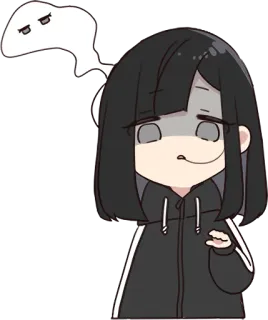 💀 Anime, Fille, Dessin animé, Mignon, Kawaii, Sticker telegram sticker