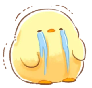 🤩 pollito, triste, llorando, lágrimas, amarillo, pájaro, emoji whatsapp sticker