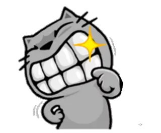 😃 Katze, Cartoon, Emoticon, Sticker, Grinsen telegram sticker