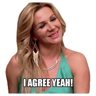 👍 I AGREE YEAH! согласие, подтверждение, одобрение, женщина, да whatsapp sticker