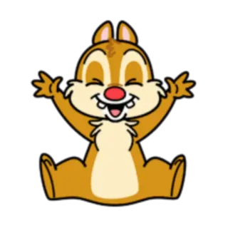 😃 Chip 卡通, 花栗鼠, 迪士尼, 动物, 角色 telegram sticker