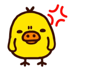 🐤 โกรธ, ลูกเจี๊ยบ, การ์ตูน, อารมณ์, รำคาญ, สีเหลือง telegram sticker