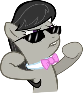 😎 pony, cartoon, sunglasses, bow tie telegram sticker