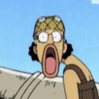 😳 Usopp One Piece Аниме, One Piece, Усопп, В шоке, Испуганный, Смешной telegram sticker