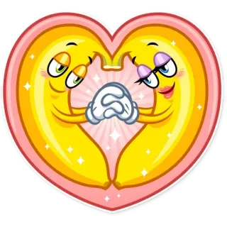 😏 Herz, Liebe, Paar, Cartoon, Romantisch, Aufkleber telegram sticker