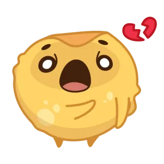 💔 伤心, 心碎, 可爱, 卡通, 难过, 黄色, 表情符号, 贴纸 telegram sticker