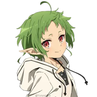 😊 애니메이션, 캐릭터, 엘프, 만화, 귀여운, 초록 머리 telegram sticker