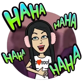 😂 HAHA Bitmoji, lachen, Cartoon, lustig, haha, Ich liebe dich telegram sticker
