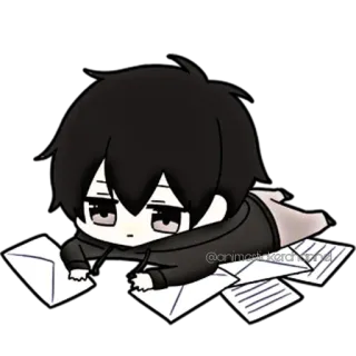 ☺️ anime, chibi, cute, kawaii, letters whatsapp sticker