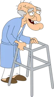 🤕 Herbert Family Guy vieil homme, déambulateur, dessin animé, effrayant, senior telegram sticker