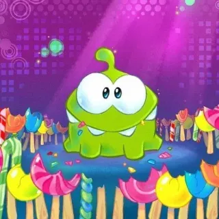 🍭 Om Nom Cut the Rope Om Nom, Cut the Rope, Monstre, Bonbon, Vert, Jeu, Animation whatsapp sticker