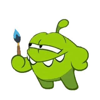 🧐 Om Nom Cut the Rope Om Nom, Cut the Rope, monstro verde, doce, desenho animado, jogo whatsapp sticker