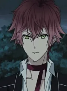 😐 Ayato Sakamaki Diabolik Lovers anime, vampire, bishounen, diabolik lovers, ayato sakamaki, red hair telegram sticker