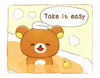 🐻 Take it easy imut, beruang, bebek, mandi, santai, kawaii telegram sticker
